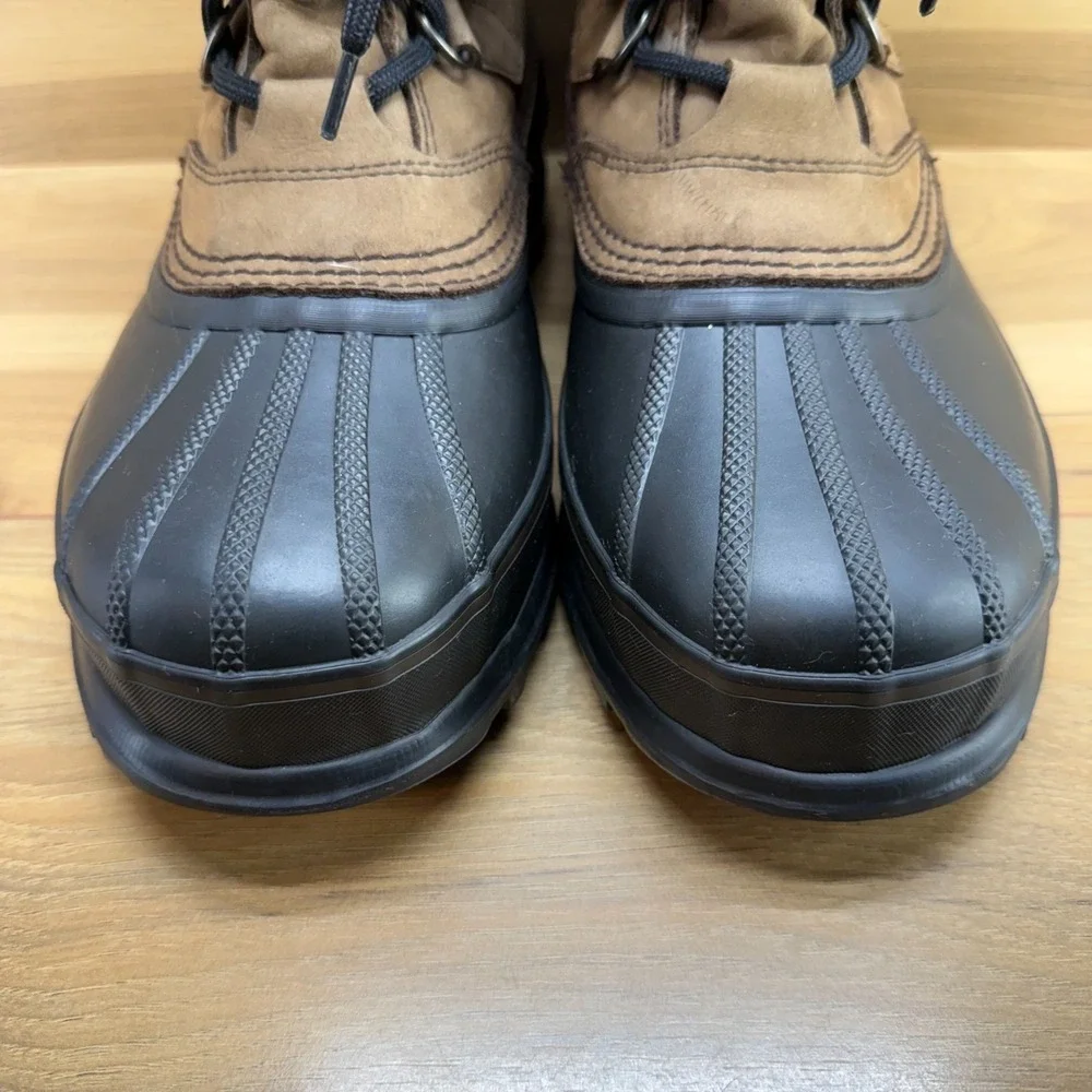 SOREL Caribou Brown Nubuck Mens‎ 8 Snow Winter Waterproof Insulated Faux Sherpa